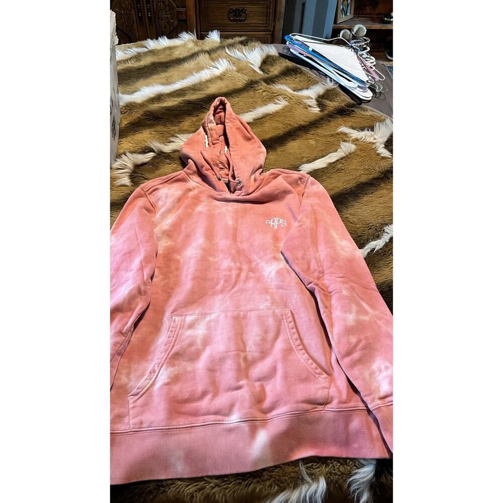 PRPS Men’s M Hoodie Pink Cloud Tie Dye Bleach Wash Pullover Sweatshirt Medium